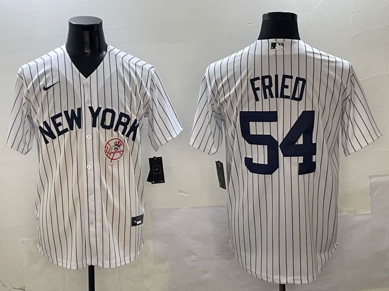 Men New York Yankees #54 Fried White Stripe Game Nike 2025 MLB Jersey style 15->new york yankees->MLB Jersey